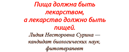 Пища должна быть лекарством, а лекарство должно быть пищей. Лидия Несторовна Сурина — кандидат биологических наук, фитотерапевт